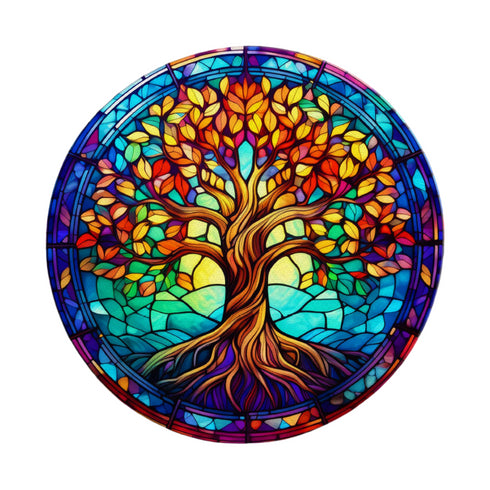Tree of Life Circular Glass Suncatcher Worktop Saver